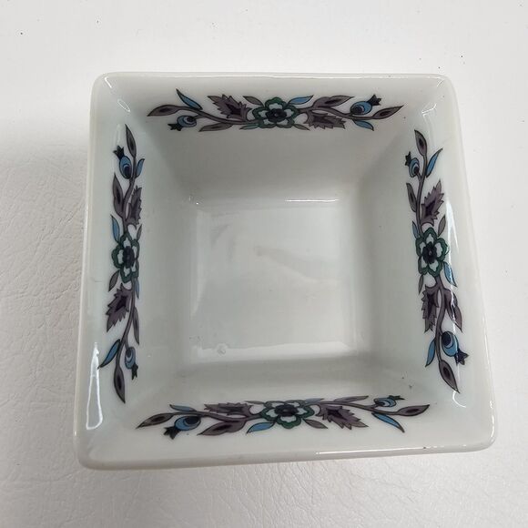 Vintage Silk Road Takahashi 2 Pc Ceramic Dish Set Floral Bird Hand Decorated - Picture 6 of 13